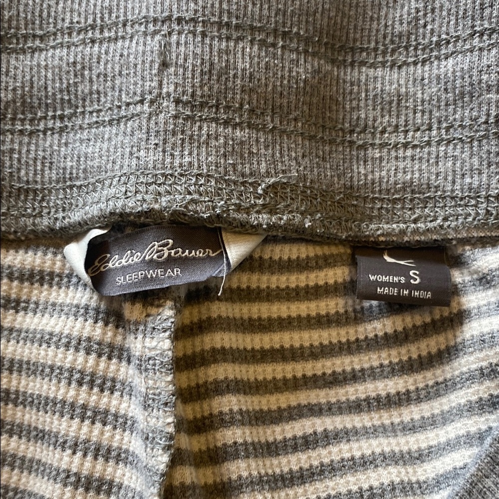 Waffle Gray Striped women’s pajama Bottoms - Picture 2 of 3